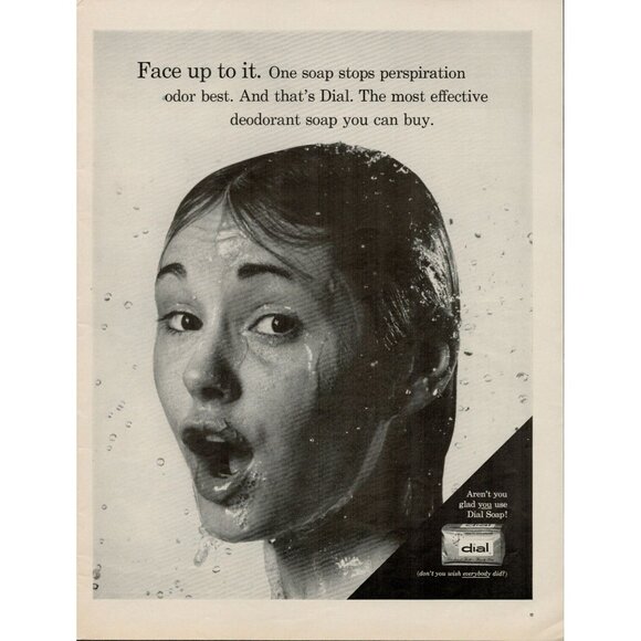 1965 DIAL Deodorant Bar Soap Vintage Print Ad (L19) - Picture 1 of 3